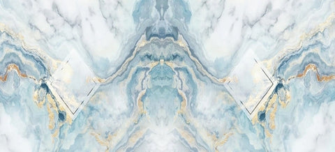 Image of Blue and Gold Marble Wallpaper Mural, Custom Sizes Available
