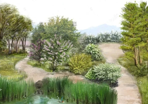 Image of Exquisite Pastoral Landscape Wallpaper Murals, Custom Sizes Available