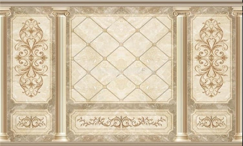 Image of Ornate European Panel Wallpaper Mural, Custom Sizes Available
