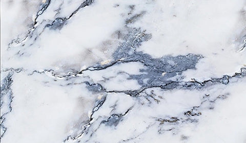 Image of Mural de papel pintado con vetas de mármol azul y blanco, tamaños personalizados disponibles