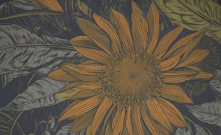 Modern Simple Sunflower Wallpaper Mural, Custom Sizes Available