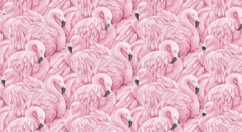 Image of Mural de papel pintado con flamenco rosa, tamaños personalizados disponibles