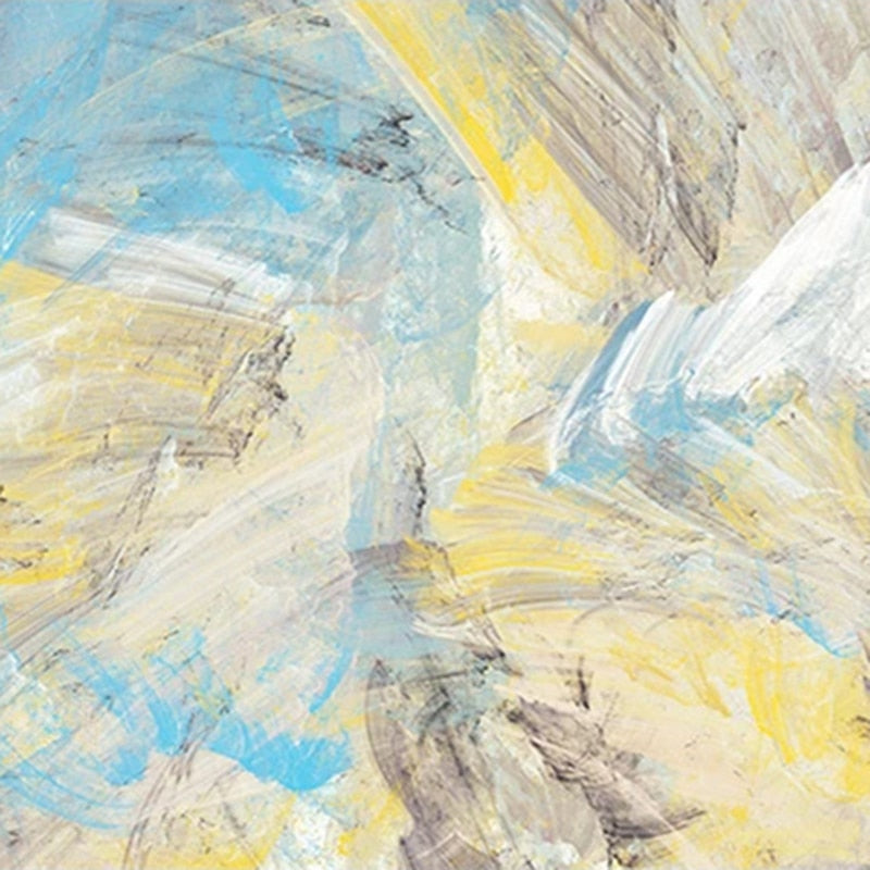 Abstract in Yellow and Blue Wallpaper Mural, Custom Sizes Available