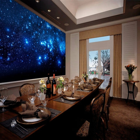 Image of Mural de papel pintado Universo azul y estrellas brillantes, tamaños personalizados disponibles