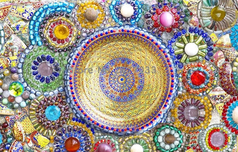 Image of Beautiful Mosaic Design Wallpaper Mural, Custom Sizes Available