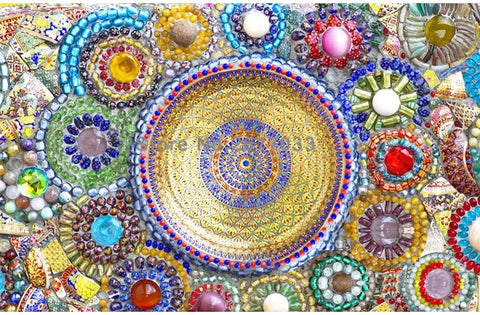 Image of Beautiful Mosaic Design Wallpaper Mural, Custom Sizes Available
