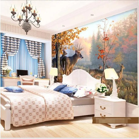 Image of Lovely Deer in a Meadow Wallpaper Mural, Custom Sizes Available