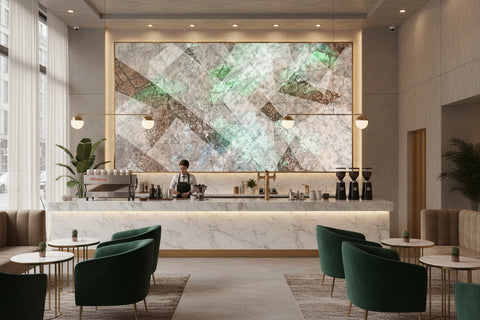 Image of Abstract Shapes and Lines Geometric Wallpaper Mural, Custom Sizes Available