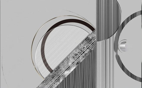 Image of Abstract Black, Grey, White Background Geometric Shapes Wallpaper Mural, Custom Sizes Available