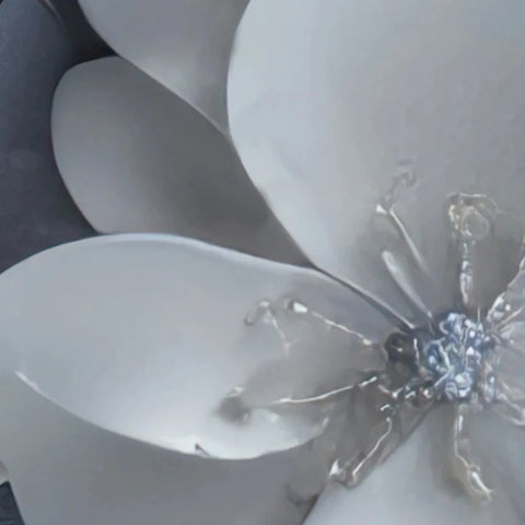 Image of Beautiful White Floral Spray Wallpaper Mural, Custom Sizes Available