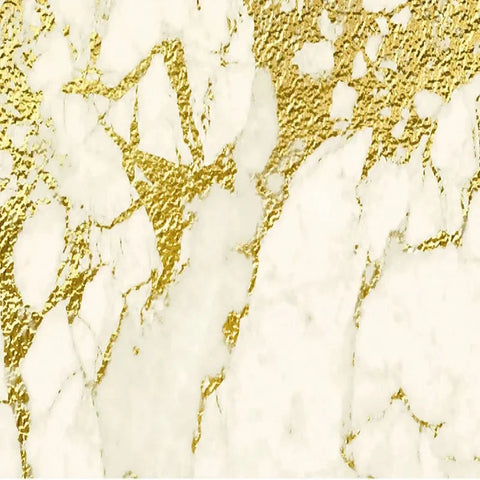 Image of Heavily Gold-Veined White Marble Wallpaper Mural, Custom Sizes Available