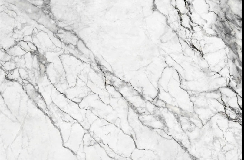 Luxurious Dark Gray Vein White Marble Wallpaper Mural, Custom Sizes Available