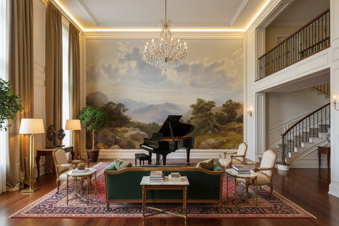 Image of Exquisite Landscape Painting Wallpaper Mural, Custom Sizes Available