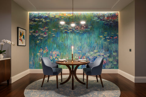 Image of Mesmerizing Impressionist Water Lilies Wallpaper Mural, Custom Sizes Available
