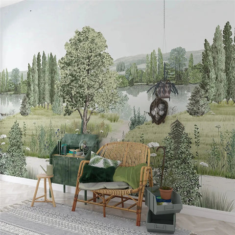 Image of Exquisite Pastoral Landscape Wallpaper Murals, Custom Sizes Available