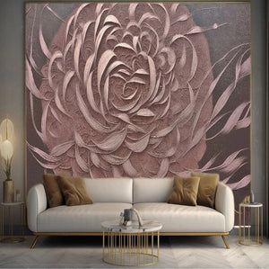 Abstract Mauve/Gray Blossom Wallpaper Mural, Custom Sizes Available