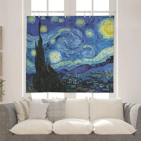 Image of Beautiful Starry Night Blacklight Tapestry by Van Gogh, Multiple Sizes, Free Shipping!