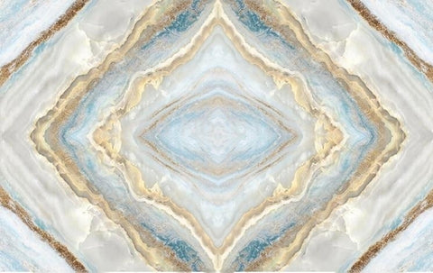 Image of Blue, Tan and White Butterfly Marble Wallpaper Mural, Custom Sizes Available