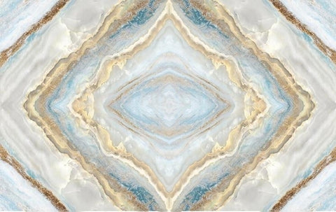 Image of Blue, Tan and White Butterfly Marble Wallpaper Mural, Custom Sizes Available