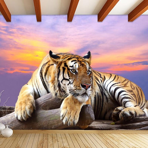Image of Beautiful Tiger Wallpaper Mural, Custom Sizes Available