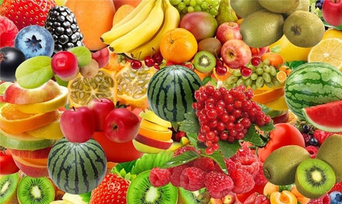 Image of Colorful Fruits Wallpaper Mural, Custom Sizes Availalbe