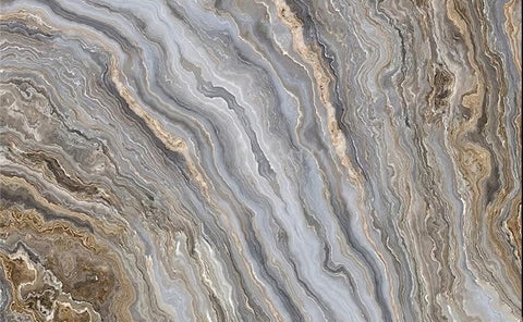 Image of Exquisite Tan and Gray Veined Marble Wallpaper Mural, Custom Sizes Available