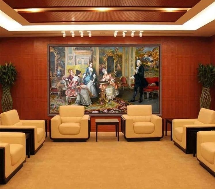 Man Reading to Courtly Ladies Wallpaper Mural, Custom Sizes Available