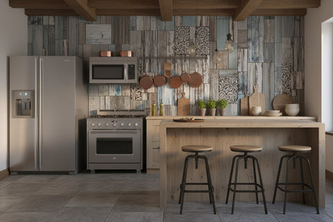 Image of Decorative Old Wooden Board Wallpaper Mural, Custom Sizes Available