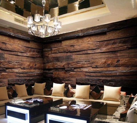 Image of Nostalgic Wood Railroad Ties Wallpaper Mural, Custom Sizes Available