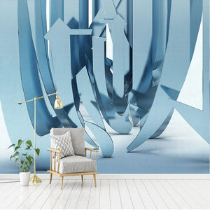 3D Modern Abstract Rounded Shapes Wallpaper Mural, Custom Sizes Available