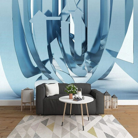 Image of 3D Abstract Circular Shapes Wallpaper Mural, Custom Sizes Available Wall Murals Maughon's Waterproof Canvas 