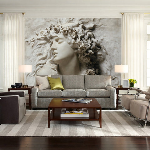 Image of 3D Carved Lady Relief Sculpture Wallpaper Mural, Custom Sizes Available Wall Murals Maughon's