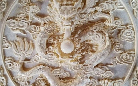 Image of 3D Chinese Dragon Relief Wallpaper Mural, Custom Sizes Available Household-Wallpaper Maughon's