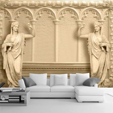 Image of 3D Greco-Roman Sculpture Wallpaper Mural, Custom Sizes Available Wall Murals Maughon's
