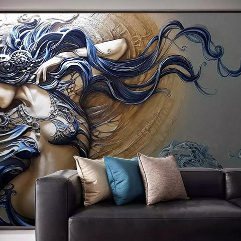 Image of 3D Relief Dancing Lady Wallpaper Mural, Custom Sizes Available Maughon's