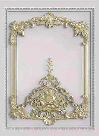 Image of Mural de papel tapiz con panel adornado, tamaños personalizados disponibles