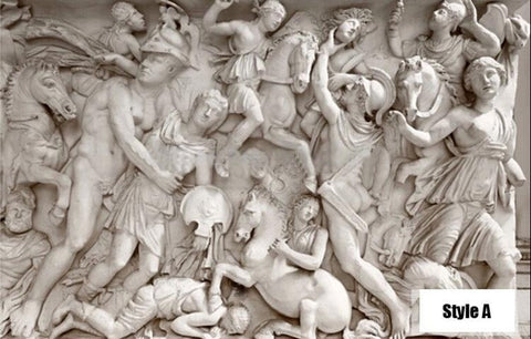 Image of Roman Statues Gray Wallpaper Mural, Custom Sizes Available