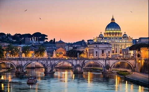 Image of Rome at Dusk Wallpaper Mural, Custom Sizes Available