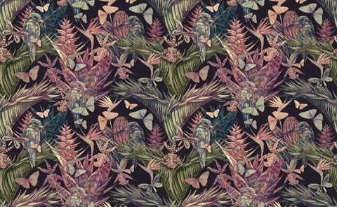 Image of Asian Inspired Animal Print Wallpaper Murals, Custom Sizes, Less Waste