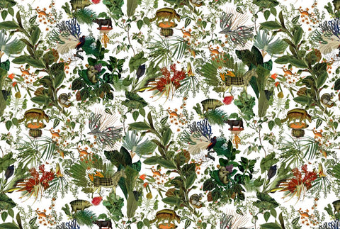 Image of Asian Inspired Animal Print II Wallpaper Murals, Custom Sizes, Less Waste