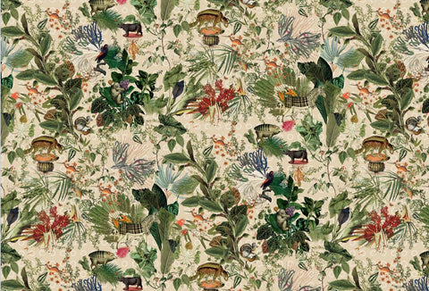 Image of Asian Inspired Animal Print II Wallpaper Murals, Custom Sizes, Less Waste