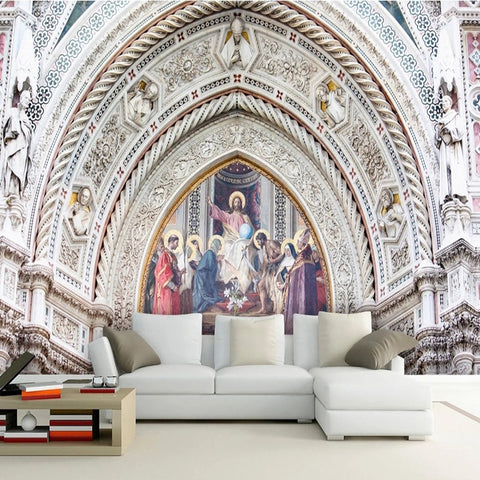 Image of Ornate Altar Piece of Christ Wallpaper Mural, Custom Sizes Available