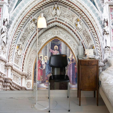 Image of Ornate Altar Piece of Christ Wallpaper Mural, Custom Sizes Available