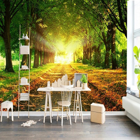 Image of Dirt Oak Alley Landscape Wallpaper Mural, Custom Sizes Available