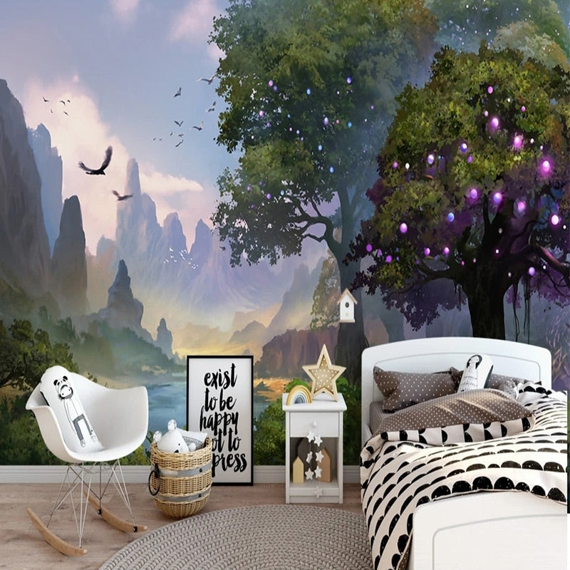 Mystical Valley Fantasy Wallpaper Mural, Custom Sizes Available