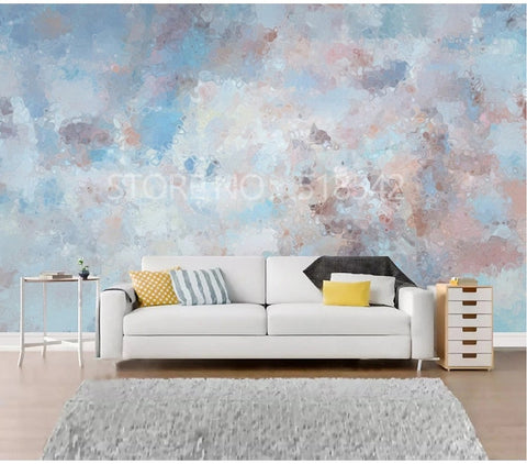 Image of Abstract Blue and Tan Wallpaper Mural, Custom Sizes Available Maughon's