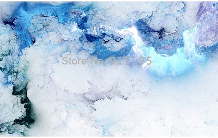 Abstract Blue Cloud Wallpaper Mural, Custom Sizes Available Wall Murals Maughon's