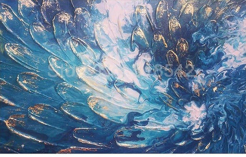 Image of Abstract Feather Painting Wallpaper Mural, Custom Sizes Available Wall Murals Maughon's