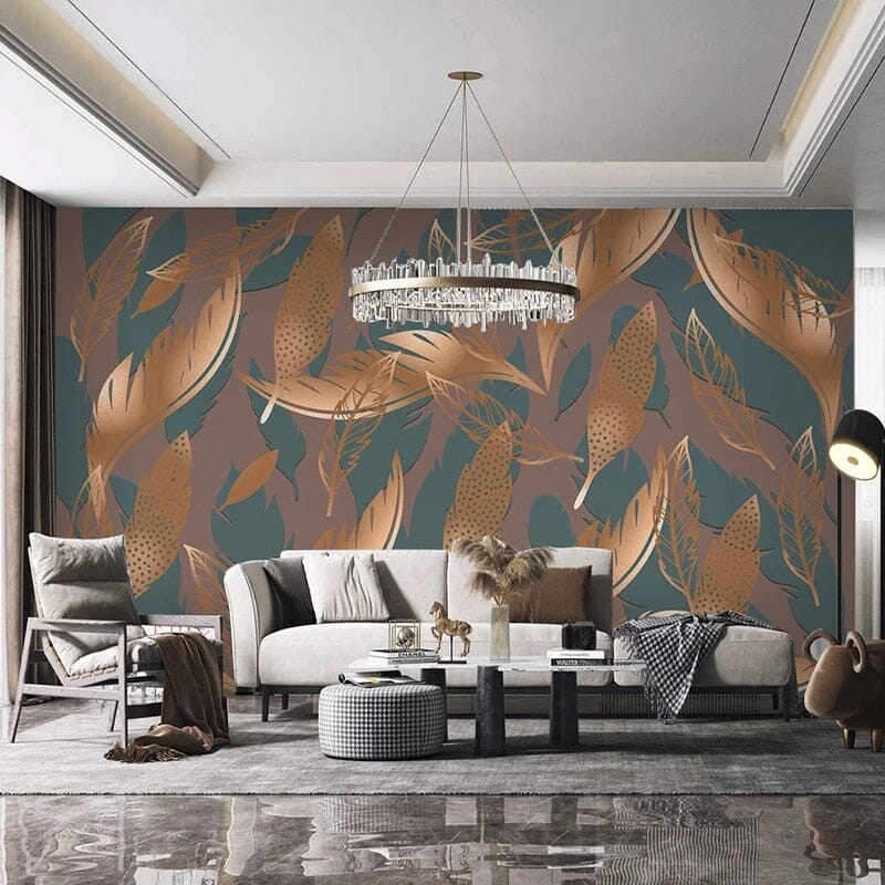 Abstract Feathers Falling Stone Blue Background, Custom Sizes Available Wall Murals Maughon's