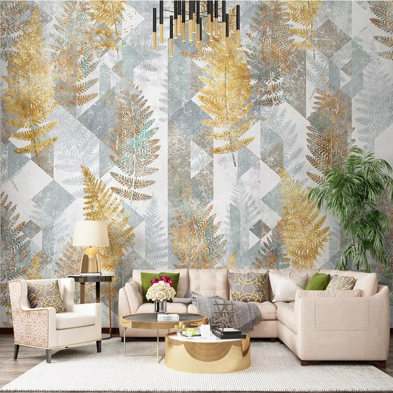 Abstract Golden Fern Fronds Wallpaper Mural , Custom Sizes Available Maughon's